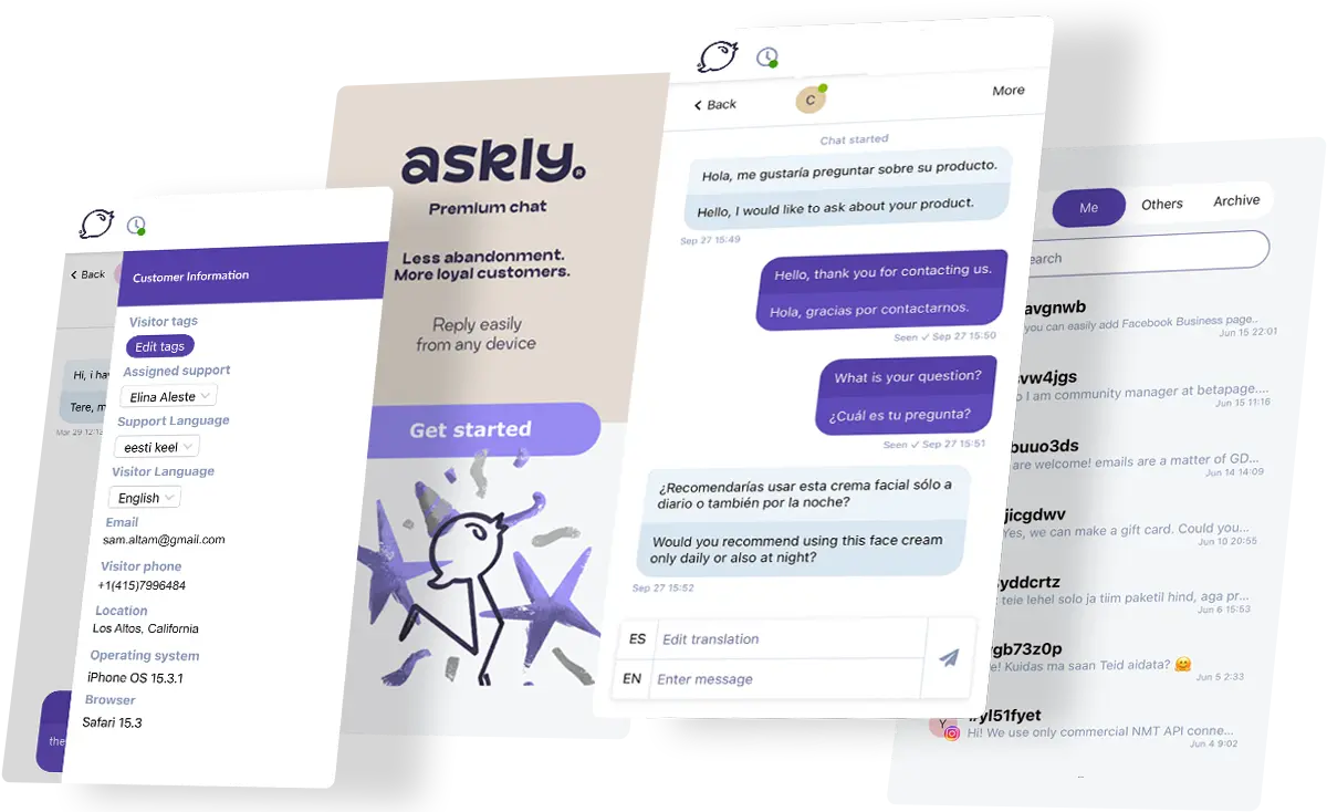 Multilingual customer support chat